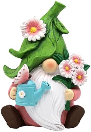 Summer Garden Gnome Decor with Daisy Floral Gnomes Gifts for Women by AllaboutGnomesDecor