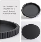 Yalikop Oval Concrete Decorative Tray for Coffee Table Decoration 15" Modern Black Table Centerpieces Decorative Ottoman Tray for Serve Home Decoration Accent Bandejas Decorativas Gift - Image 3