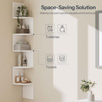 HOOBRO Corner Shelf Wall-Mounted, Set of 2 Floating Corner Shelves for Wall - Image 6