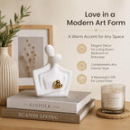 Ceramic Hugging Couple Statue with Gold Heart - Lover Figurine Home Decor Aesthetic, Romantic Gift for Her on Wedding Anniversaries and Valentine's Day Decor for Living Room Bedroom Shelf - Image 3