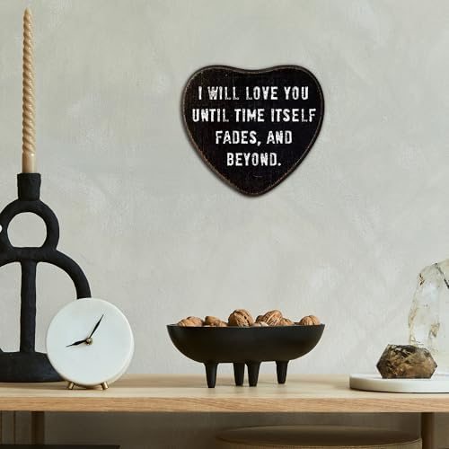 Gothic Wall Decor - I Will Love You - Black Heart Wooden Wall Art Decor - Image 4
