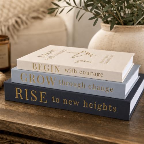 Decorative Books for Home Decor | Elevate your Bookshelf Decor with Coffee Table Books (Fake Books Set of 3) | Faux Books for Decoration | Hollow Book Box with Hidden Storage | Decorative Storage Box by Unknown