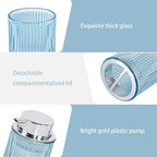 4pcs Blue Glass Bathroom Accessories Set - Image 4
