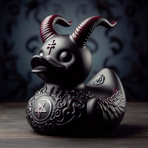 edenfuax Punk Duck Goth Resin Duck - Garage Kits,Unique Gothic Gifts & Collectibles,Vinyl Rubber Novelty Ornament Dark Satanic Duck Figurine for Desktop Home Halloween Decor (Satan Duck) by Unknown