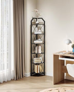 CHOEZON 6-Tier Corner Shelf, Industrial Corner Bookshelf, 71.2" Display Storage Stand, Plant Stand Display Shelf, Tall Bookcase for Bedroom, Living Room, Home Office, Black TCJ11BB - Image 4