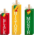 MiniInflat Black History 3 Pcs Table Decor, Wooden Block Sign Tiered Tray by MiniInflat