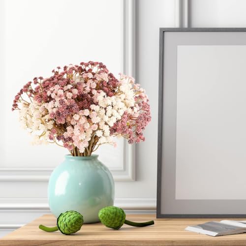 N&T NIETING Baby Breath Flowers Artificial Bulk, 15Pcs, Fall Pink Decor - Image 2
