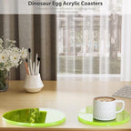 Acrylic Coaster Decorative Plates,Office Desk Accessories, Clear Dinosaur Egg Shape Coffee Cup Decor, Perfect for Tabletop Protection and Display. - Image 5