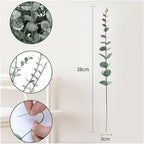 ABAJI 24 PCS Eucalyptus Stems Plastic Vivid Leaf Decorations Artificial Leaves Fake Faux Greenery Plant for Home Office House Table Desk Decor Wedding or Party Vase Forever Live - Image 2