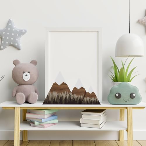 3 Pcs Mountain Shelf Decor Mountain Wooden Wall Decor Forest Art, Taupe - Image 6