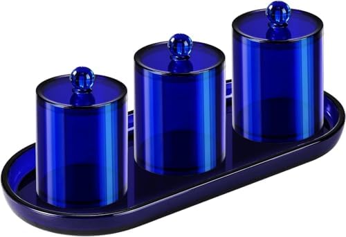 SheeChung Acrylic Vanity Tray, Bathroom Makeup Organizer Countertop, Blue - Image 4