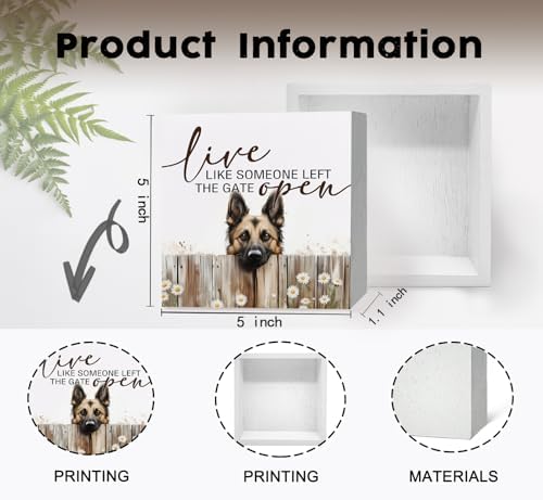 Live like Someone Left the Gate Open Belgian Malinois Wooden Signs,Farm Cottagecore Animal Office Kitchen Bedroom Decor,Rustic Farmhouse Home Decor Signs,Belgian Malinois Gifts for Women - Image 7