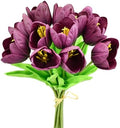 Mandy's 12pcs Artificial Grape Purple Partially Open Tulips by Mandys