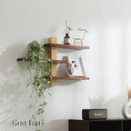 GRID FORTE Wood 3-Tier Floating Shelf, Large Minimalist Wall Shelves - Image 2