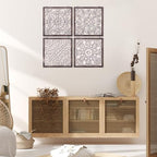 Tatuo 4 Pcs Wood Wall Decor Farmhouse Panels Rustic, Square, Brown, White - Image 6