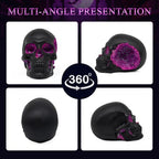 Black and Purple Resin Skull Figurine Statue. Good Gifts for Skull Lovers - Image 2