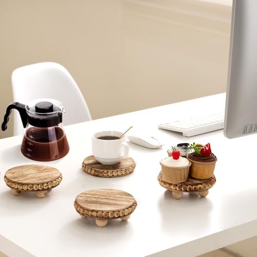 HouseJoy 2pcs Wood Risers for Display, Round Stand for Distressed Decor - Image 5