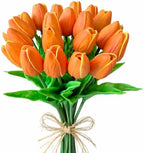 Mandy's 20pcs Artificial Orange Tulips by Mandys