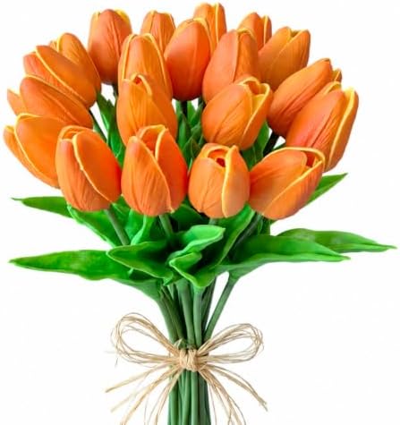 Mandy's 20pcs Artificial Orange Tulips by Mandys