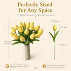 Mandy's 20pcs Artificial Light Yellow Tulips - Image 3