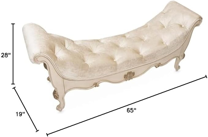 Michael Amini Platine de Royale Velvet Accent Bench - Image 3