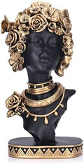 African American Woman Bust Statue, Vintage African Figurines and Sculptures, Elegant Art Decor for Home and Office, Ornamental Accent for Living Room, Bookshelf – Perfect Housewarming Gift by XIYOUQI