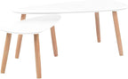 Scandinavian Style Coffee Table Set, Minimalist Pine and MDF Side Tables - Image 2