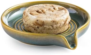 Zoeeker Ceramic Soap Dish, Self Draining Soap Holder Round Bar Soap Dish by LAUCHUH