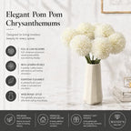 Mandy's 12pcs Artificial Ivory Ball Chrysanthemum Flowers - Image 2