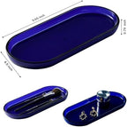 SheeChung Acrylic Vanity Tray, Bathroom Makeup Organizer Countertop, Blue - Image 3