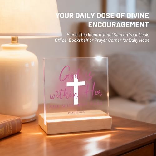 Christian Gifts for Women, Pink Bible Verse Artwork, Acrylic Christian Decor - Inspirational Spiritual Gifts for Friends, Sister, Mom - Religious Room Decor for Home, Office, Dorm - Image 7