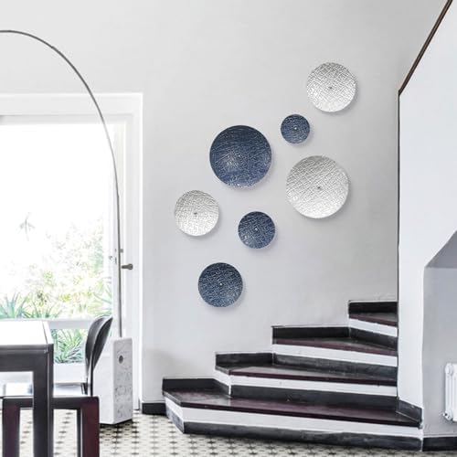 TEIPAI Blue Wall Decor for Home Living Room Gallery,7PCS Metal Art Accent - Image 5