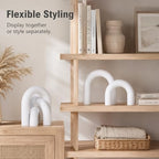 XMGZQ White Wood Arch for Coffee Table Decor Items,Wood Statue and Sculpture Set 3,Japanese Neutral Home Decor Aesthetic,Living Room,Entryway,Bookshelf,Floating,Console,Boho Minimalist Objects - Image 6