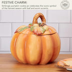 Fitz and Floyd Fall Harvest 8-Inch Pumpkin Cookie Jar - Image 4