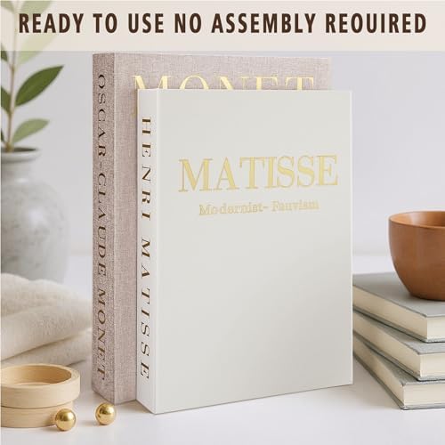 Decorative Books Set with Tray, Linen Coffee Table Books Decor - Image 6