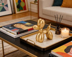 4 Inch Matte Gold Balloon Dog Sculpture - Image 5