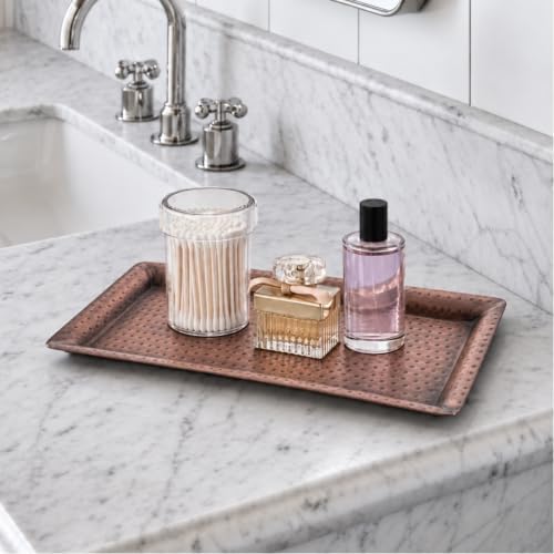 Monarch Abode Decorative Tray – 16-Inch Hand Hammered Antique Copper Metal Bathroom Tray Countertop, Vanity Trays Organizer, Perfume Plate for Dresser, Kitchen Countertop Large Fruit Platter - Image 6