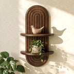 Plant Wall Shelf for Rustic Home Decor: Hanging Plant Shelf for Plant,Brown by EOSAHR