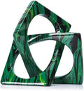 Modern Geometric Sculpture Emerald Green Knot Statue Decor, Home Bookcase Centerpiece Jax Decorative, Tabletop Sculpture and Figurines for Home Decor Accent, Cube Decorative by LCCCK
