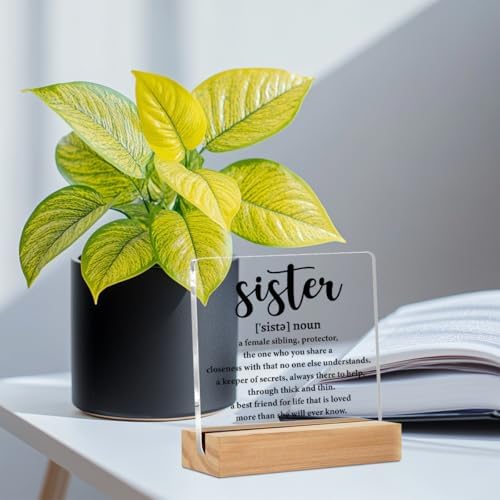 Sister Birthday Gifts Acrylic Sign, Sister Definition Quotes Desk Decor - Image 3