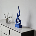 Modern Abstract Art Table Decoration,Resin Flame Statue Modern Centerpiece Ornaments for Living Room Great Gift Idea Home Decor,Collectibles (Pure Blue) - Image 3