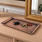 Monarch Abode Decorative Tray – 16-Inch Hand Hammered Antique Copper Metal Bathroom Tray Countertop, Vanity Trays Organizer, Perfume Plate for Dresser, Kitchen Countertop Large Fruit Platter - Image 3