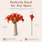 Mandy's 20pcs Burnt Orange Calla Lily Artificial Flowers - Image 3