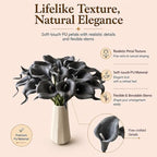 Mandy's 20pcs Dark Grey Calla Lily Artificial Flowers - Image 2