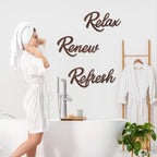 3 Pieces Bathroom Decor Bathroom Wall Art Relax Renew Refresh Sign - Image 2