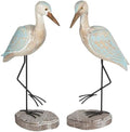 Seagull Statues Coastal Decor, Wooden Sea Birds Sculptures for Home Room Nautical Coastal Beach Decor, 2pcs (Light Brown) by Unknown