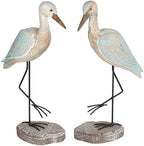 Seagull Statues Coastal Decor, Wooden Sea Birds Sculptures for Home Room Nautical Coastal Beach Decor, 2pcs (Light Brown) by Unknown