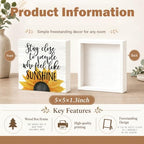 Farmhouse Sunshine Sunflower Wooden Box Sign Rustic Country Sunflower Box Sign Wood Sign Decor Summer Square Wood Sign Home Desk Tabletop Shelf Decor 5 x 5 - Image 3