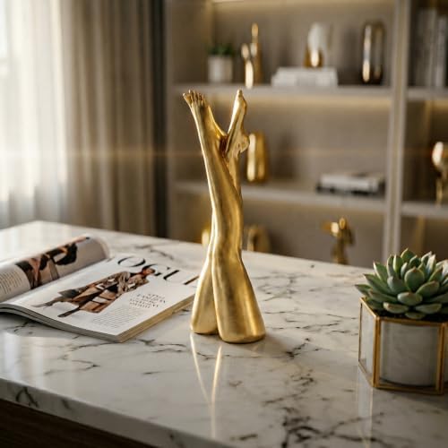 Gold Room Decor Crossed Legs Sculpture Resin Statue for Shelf - Image 2