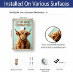 Vintage Funny Highland Cow with Toilet Roll Graphic,Durable Rustproof Aluminum Sign, Country Style Wall Ornament for Lavatory Cabin, Whimsical Bathroom Decor Gift Plaque 8x12 Inch - Image 7